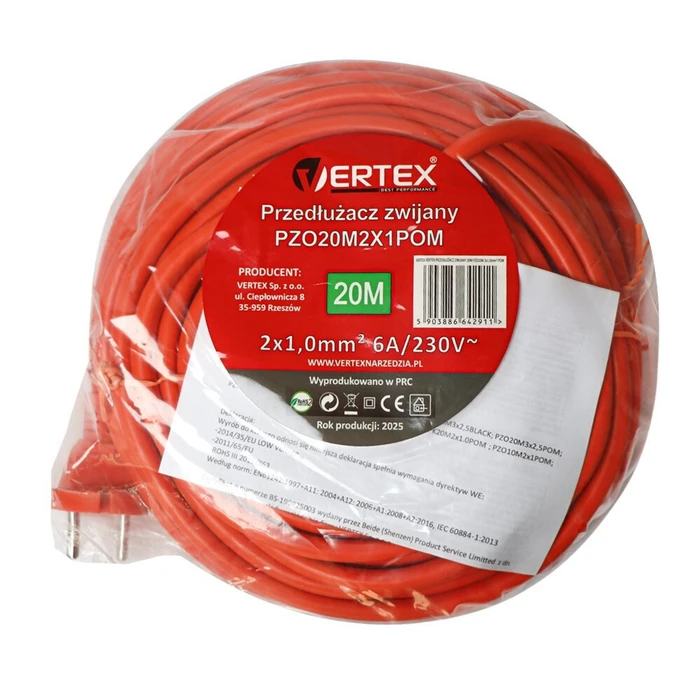 Vertex Extension Power Cable 20 m 2x1.0 mm PZO20M2x1.0POM