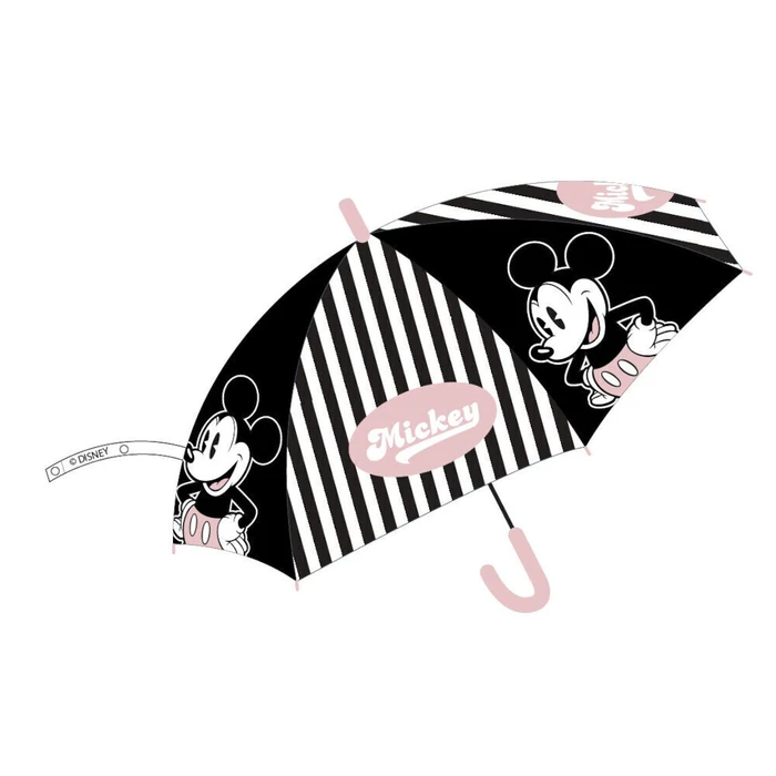 Disney Παιδική Ομπρέλα Μπαστούνι Mickey Μαύρη με Διάμετρο 76εκ. 605-0170-8826