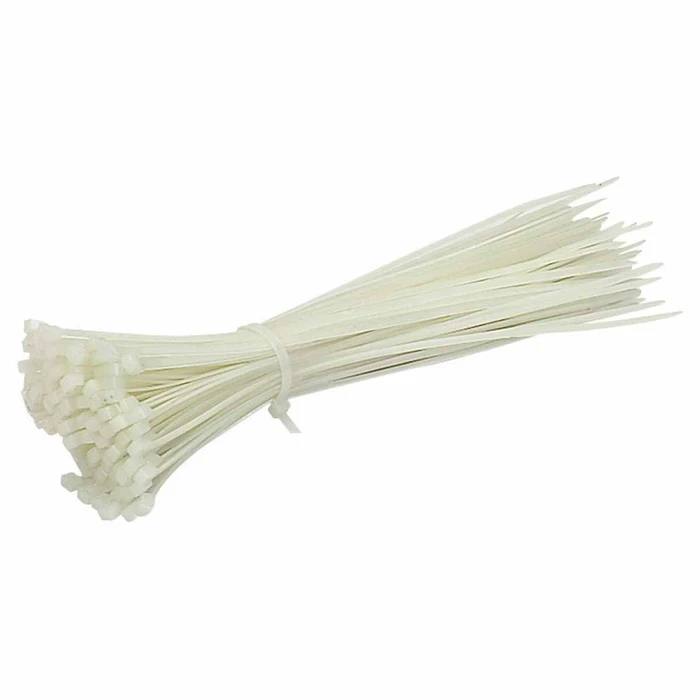 Πλαστικά δεματικά καλωδίων λευκά 2,5 x 80 mm, 100 τεμ. - Bradas