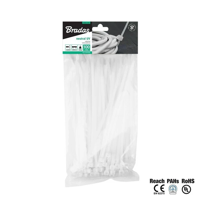 Bradas Δεστράκια Λευκά 300 x 3.6 mm TS11-36300N - 100 τεμ.
