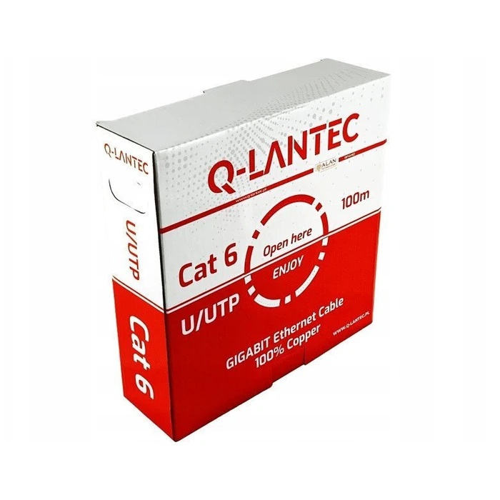 Q-Lantec U/UTP Cat.6 (Gigabit) Ethernet Network Cable 55m Grey