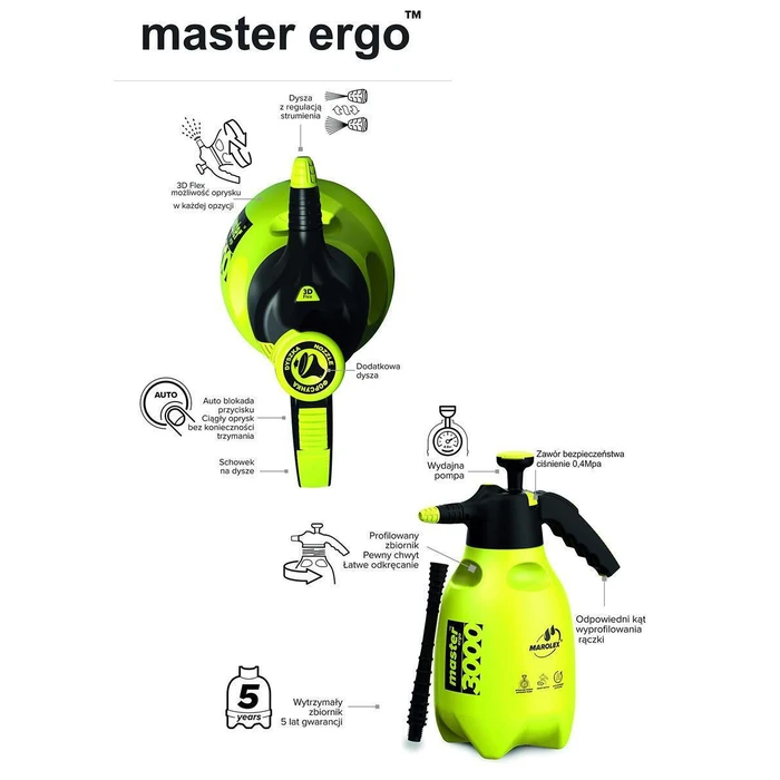 Marolex Master Ergo 3000 Compression Hand Sprayer, 3 L, 15 cm lance (S017.121)