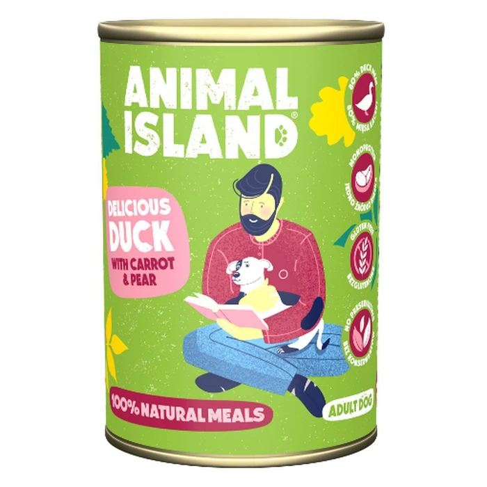 Animal Island Wet Dog Food (Can) - Duck & Carrot, Gluten Free, 400 g
