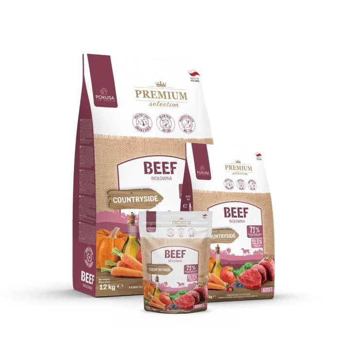 Pokusa 3kg Grain-Free Dry Food for Adult Dogs with Beef