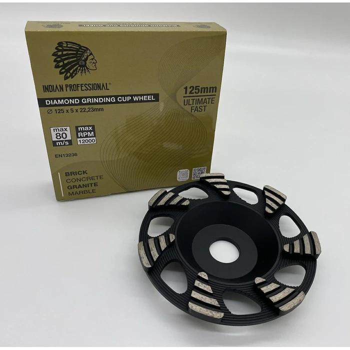 Diamond Grinding Cup Wheel for Construction Materials 125 mm - INDIAN PROFESSIONAL ULTIMATE FAST IP7784