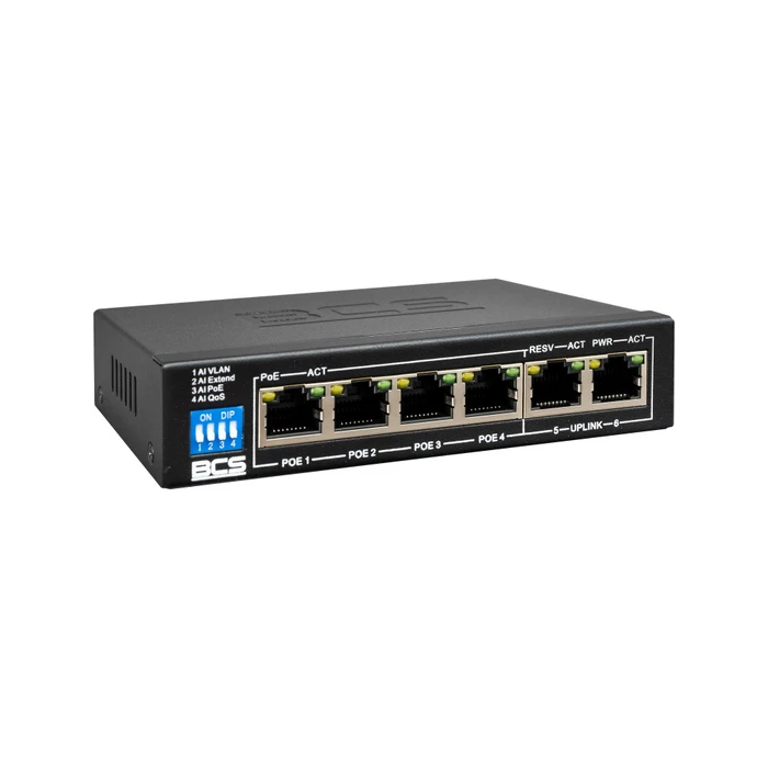BCS BCS-B-SP0402 Unmanaged L2 PoE+ 6-Port Ethernet Switch