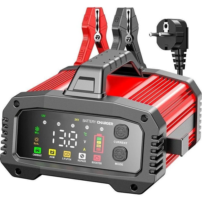 EXTRALINK Intelligent Car Battery Charger 12V/24V 25A with AGM Repair Mode (MPN: EX.98222)