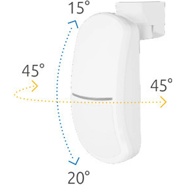 Satel SLIM-DUAL Wired Dual-Technology Motion Detector (PIR + Microwave) Curtain / Ceiling-Wall, White, 90° / 15 m