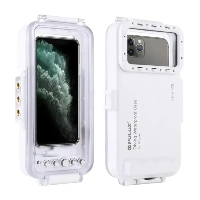 Puluz Waterproof Case 45M for iPhone - Underwater Photos & Video - White