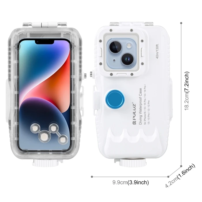 Αδιάβροχη Θήκη Κατάδυσης για iPhone 12/12 Pro/13/13 Pro/14/14 Pro/15/15 Pro/16 με Μονόδρομη Βαλβίδα Λευκή