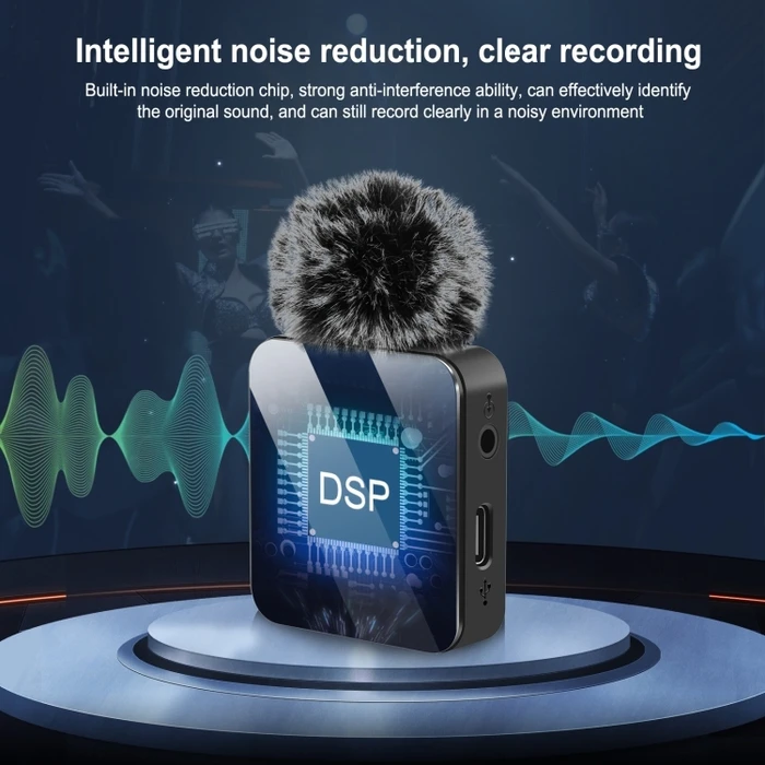 Puluz Wireless Lapel (Lavalier) Microphone for iPhone/iPad with 8‑Pin Receiver PU645B - Black