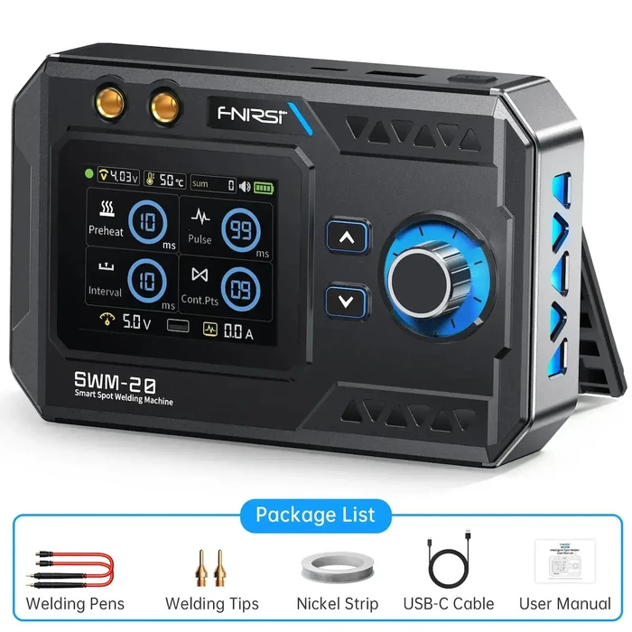 Fnirsi SWM-20 Portable Dual-Pulse Spot Welding Machine (Pen Type) with 2.4-inch Color Screen