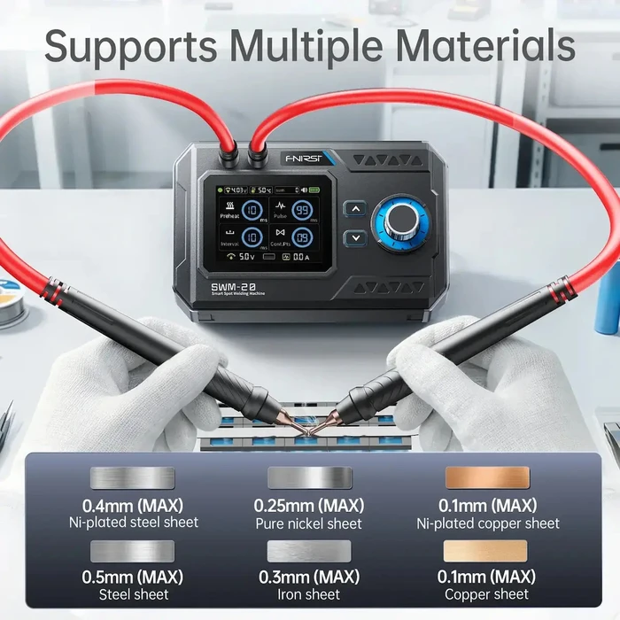 Fnirsi SWM-20 Portable Dual-Pulse Spot Welding Machine (Pen Type) with 2.4-inch Color Screen