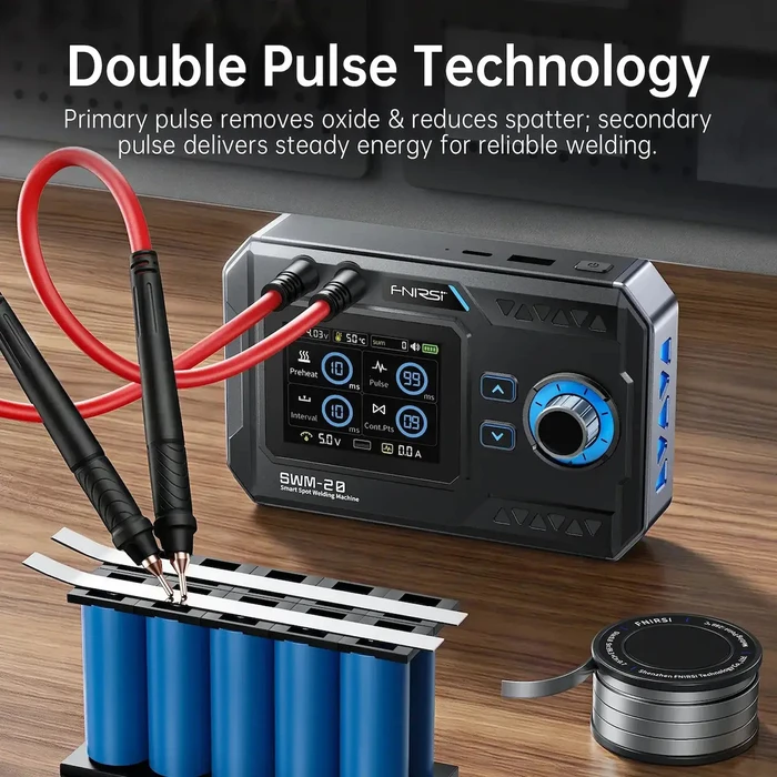 Fnirsi SWM-20 Portable Dual-Pulse Spot Welding Machine (Pen Type) with 2.4-inch Color Screen