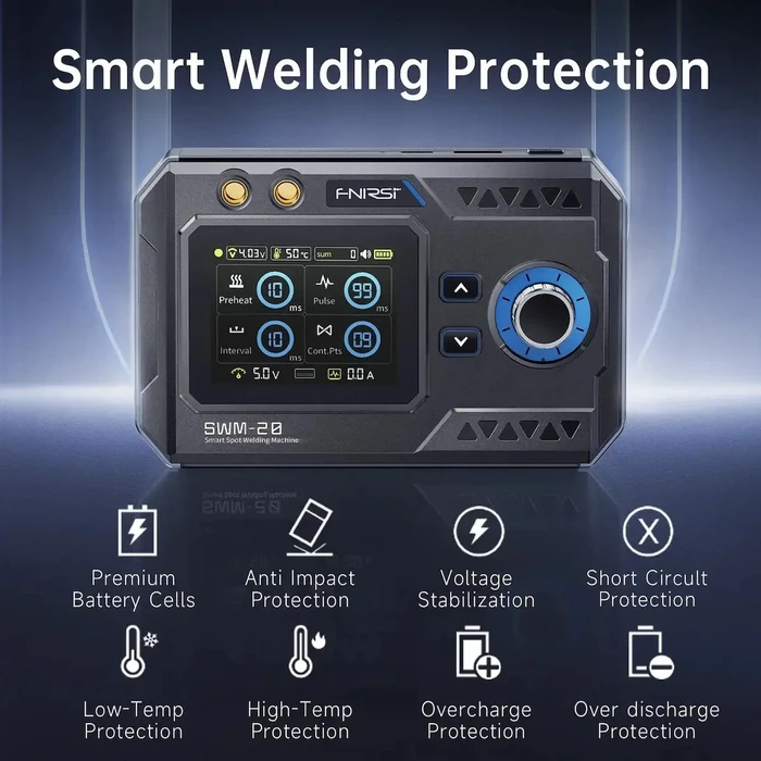 Fnirsi SWM-20 Portable Dual-Pulse Spot Welding Machine (Pen Type) with 2.4-inch Color Screen