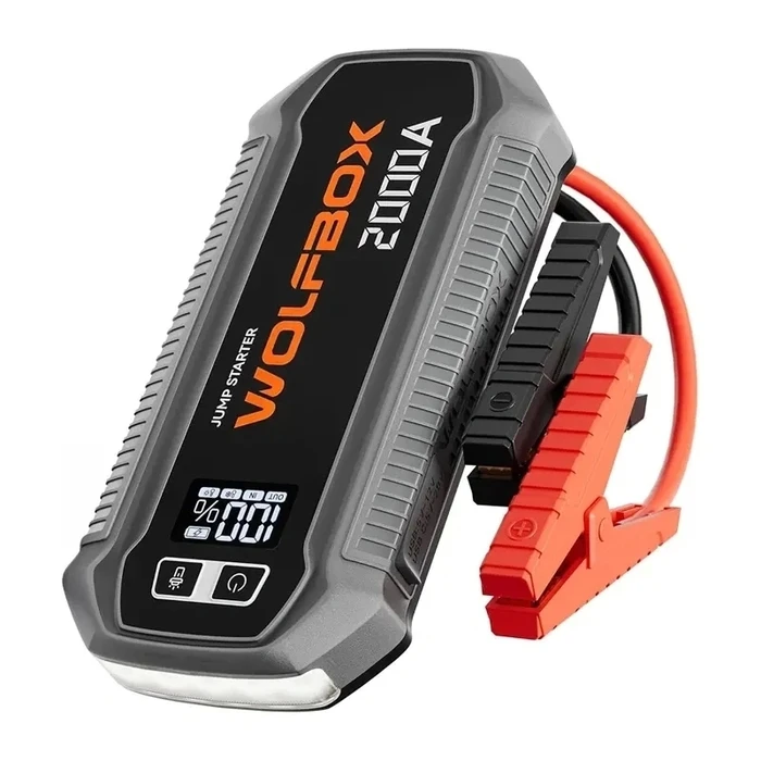 Wolfbox MegaVolt 12 Portable 16000mAh Car & Motorcycle Jump Starter with Power Bank, USB and Flashlight