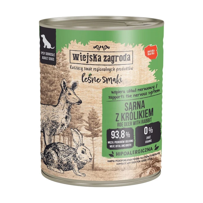 Wiejska Zagroda Forest Flavors Venison & Rabbit 800 g Wet Dog Food Adult