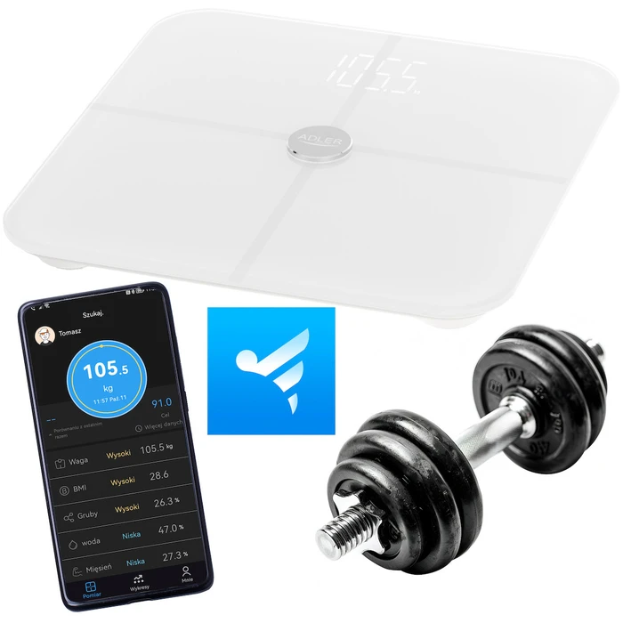 Adler Ψηφιακή Ζυγαριά 180kg Λευκή AD 8187