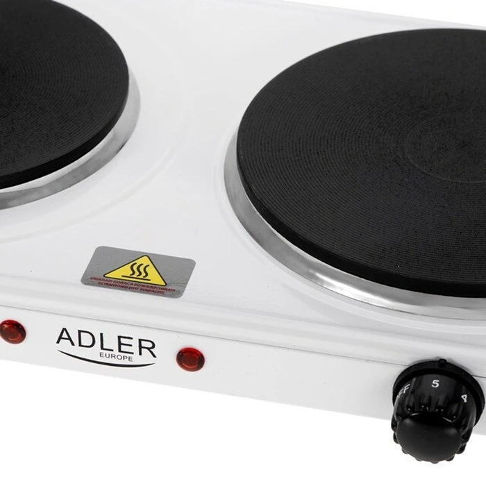 Adler AD 6520 Επιτραπέζια Εστία Εμαγιέ Διπλή Μαύρη