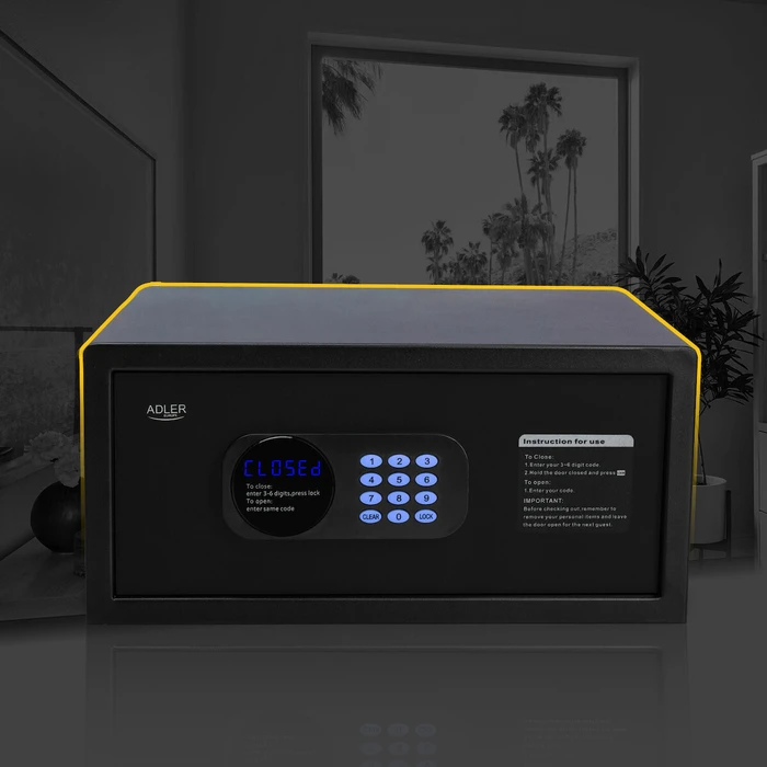ADLER Ασφαλές Ηλεκτρονικό Χρηματοκιβώτιο 14L με Ηλεκτρονικό Κωδικό και Κλειδαριά