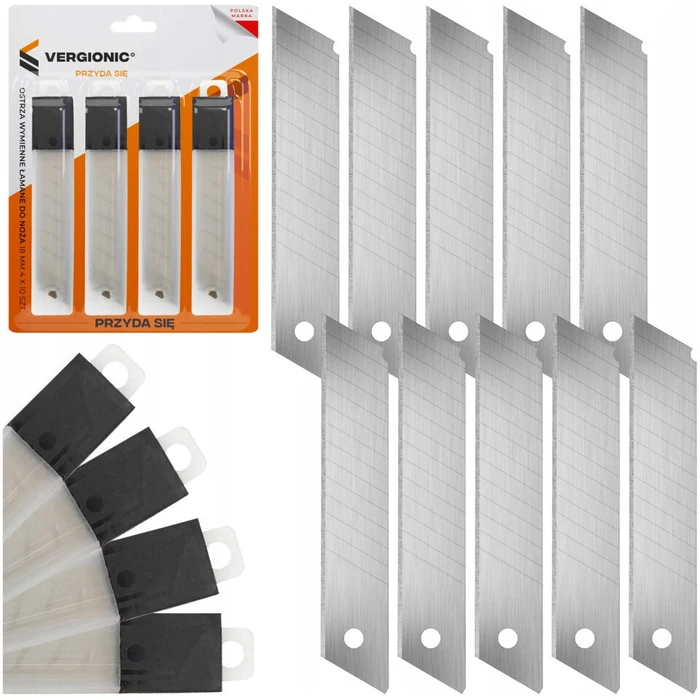 Vergionic Replacement Utility Knife Blades 18mm 4x10pcs