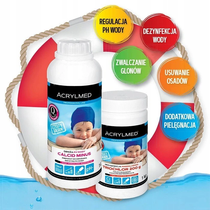 Acrylmed Triochlor Βραδείας Αποδέσμευσης Δισκία Χλωρίνης 200 g, Συσκευασία 1 kg