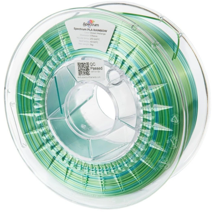 Spectrum νήμα PLA SILK Rainbow · OCEAN MELANGE · 1.75mm · 1kg (καρούλι)