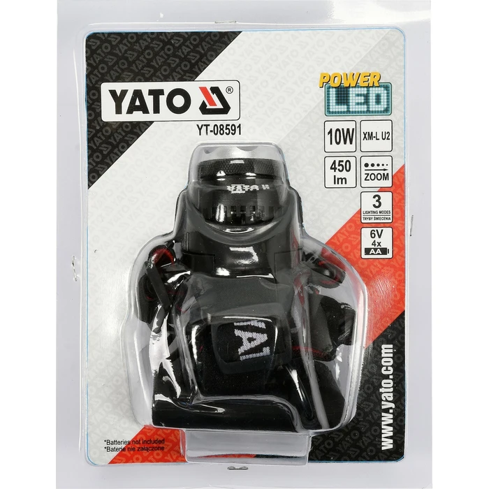 Yato Rechargeable LED Headlamp, Max Brightness 450 lm, Model YT-08591