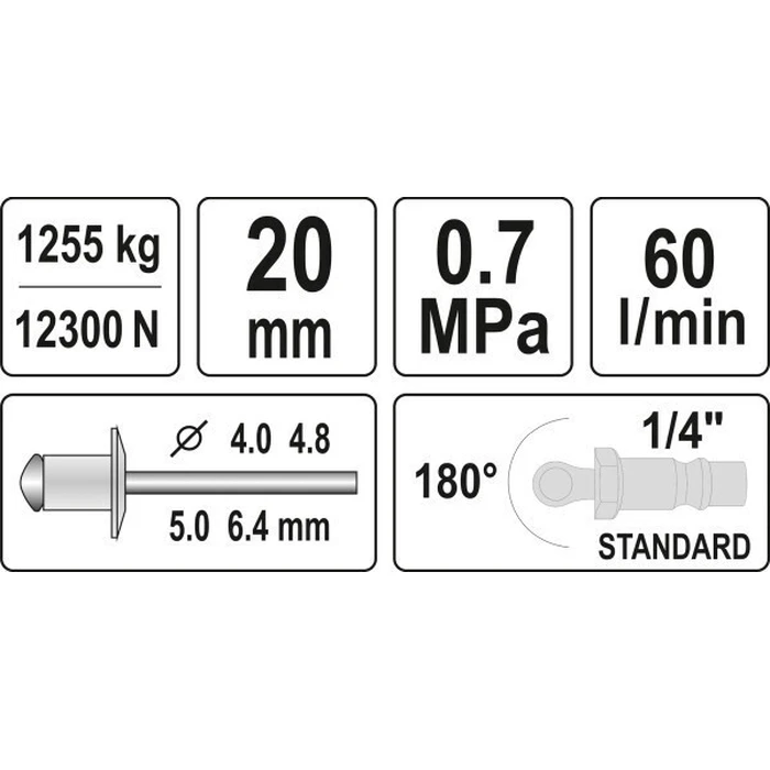 Yato YT-36177 Πριτσιναδόρος Αέρος