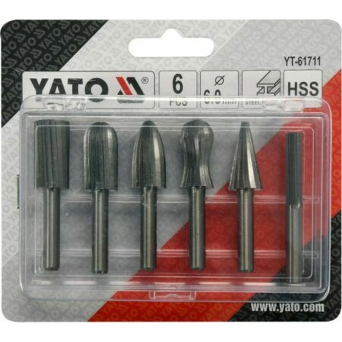 Yato Σετ Φρέζες HSS 6 τεμ. 55mm x 6mm για Μέταλλο, Ξύλο, Αλουμίνιο, Πλαστικό (YT-61711)