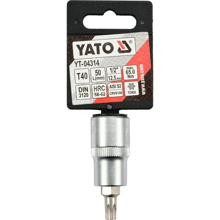 Yato Torx Socket Bit with 1/2'' Square Drive, T40 x 55 mm, YT-04314
