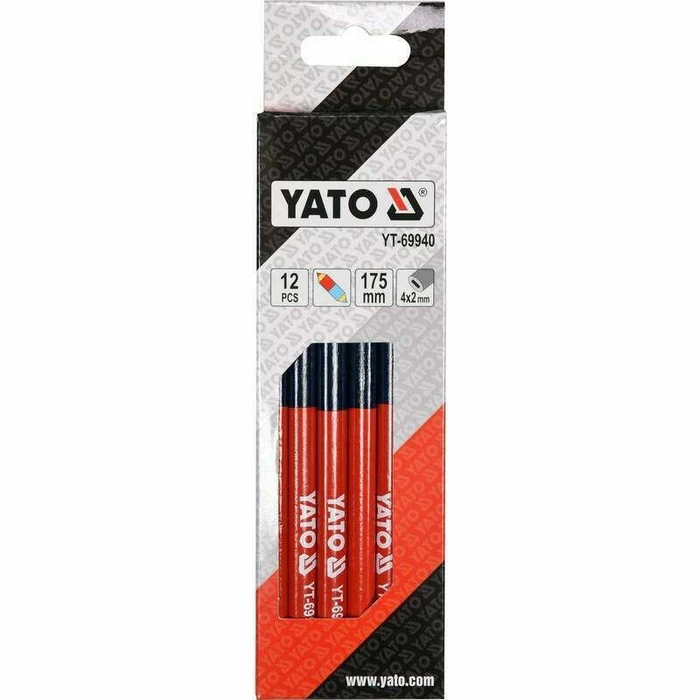 Yato YT-69940 Σετ μολυβιών ξυλουργών δίχρωμα 12τμχ