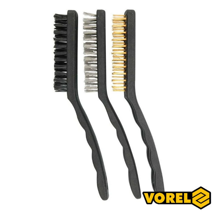Vorel 06963 Σετ Βούρτσες Χειρός 3τμχ (χαλκός, ατσάλι, νάιλον) 170mm