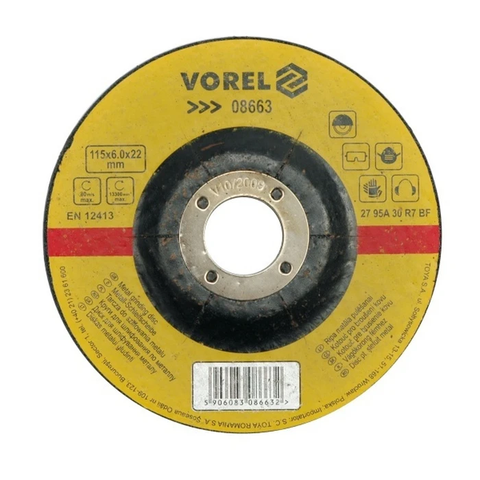 Δίσκος λείανσης μετάλλων 230x6,8x22 mm - Vorel (08669)