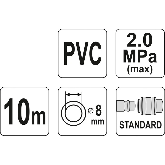 Yato YT-24220 Λάστιχο Αέρος 10m Φ8mm