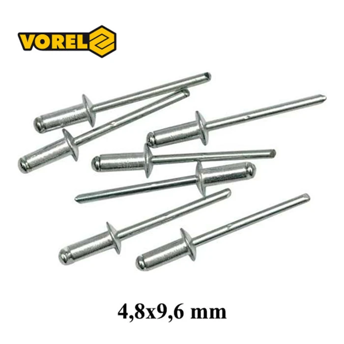 Vorel Aluminum Rivets M4.8x9.6mm - 50 pcs