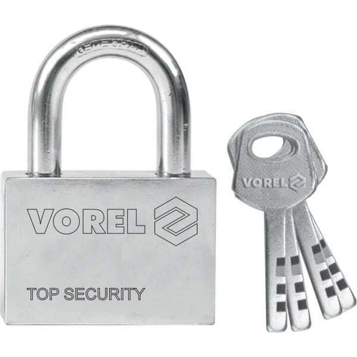 Vorel U-Shackle Padlock 50mm with 4 Keys (Model 77005)