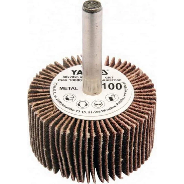 Yato Sanding Cylinder with Shaft G080 K80 20x40mm YT-83353