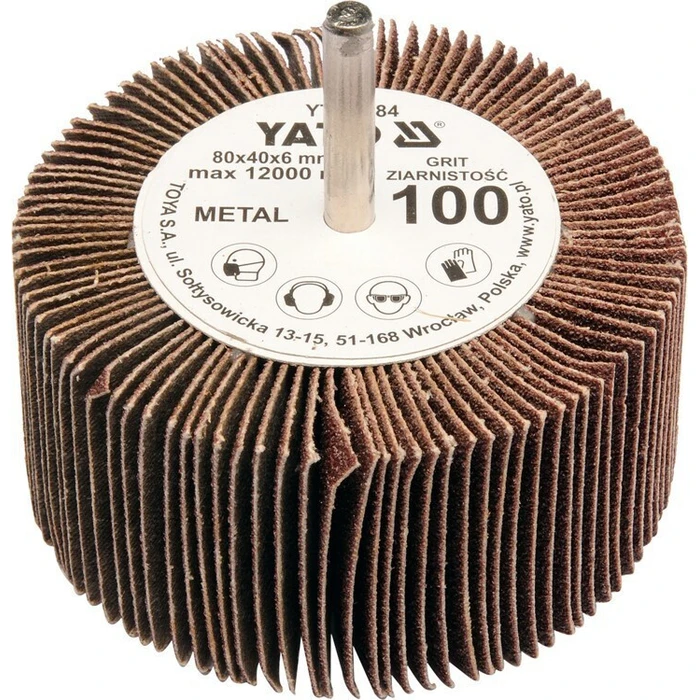 Yato YT-83386 80x40x6 P150 Shank Flap Disc