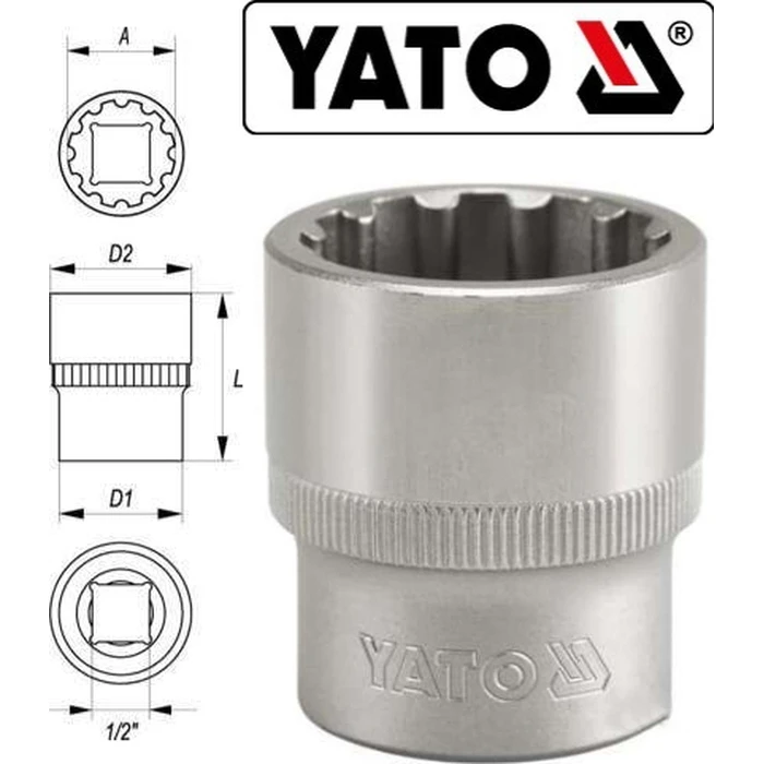Yato Spline Socket 1/2" Drive 24mm YT-1476