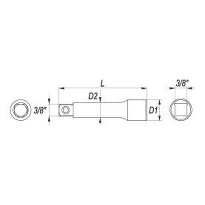 Yato Καρυδάκι Αέρος Εξάγωνο με Καρέ 3/8" (Ø 3/8", 35 / 38) YT-3842