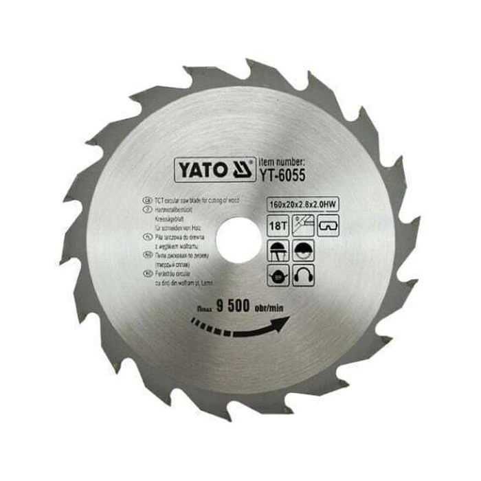 Yato Wood Cutting Circular Saw Blade 160x20mm 18T YT-6055