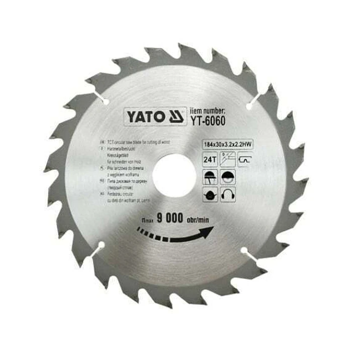 Yato Δίσκος Κοπής Ξύλου 184mm 24 Δόντια YT-6060