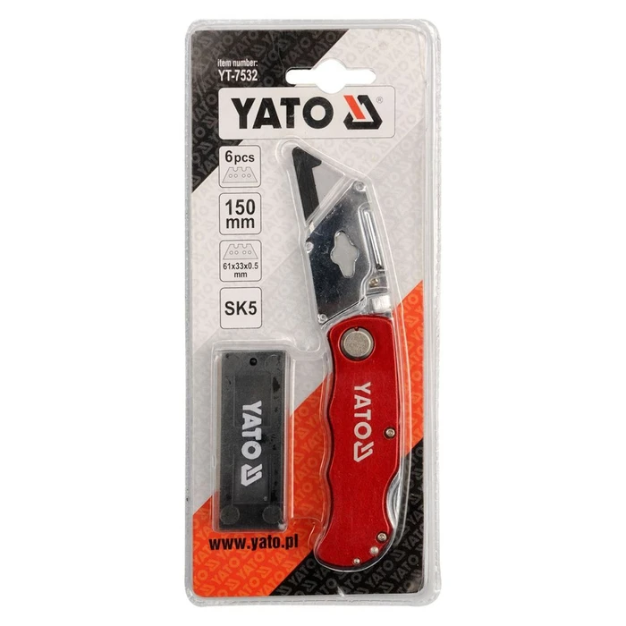 Yato Folding Knife / Utility Knife with Metal Body YT-7532