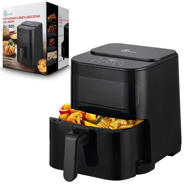 Extralink Home SJ-520 5.2L Air Fryer with Wi‑Fi - Black