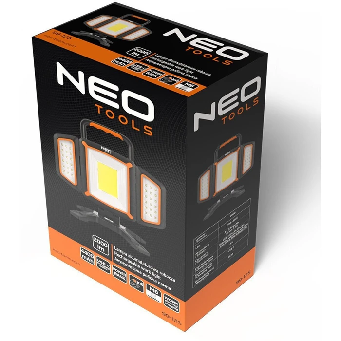 Neo Tools Rechargeable Work Lamp LED 2000 lm (MPN: 99-125)
