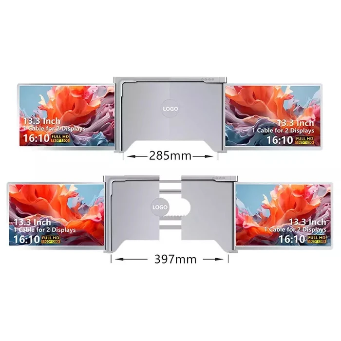 Extralink Smart Life S350 2-screen 13.3" Full HD IPS 60Hz Portable Monitor (for laptops 13.3"–17.3")