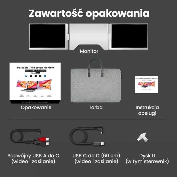 Extralink Smart Life S688 14" Full HD IPS Dual-screen Portable Monitor (for 12"–17.3" laptops)