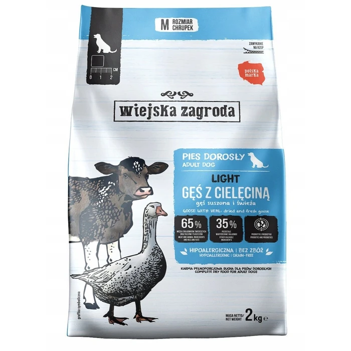 Wiejska Zagroda Light Χήνα με Μοσχάρι - Ξηρή Τροφή για Ενήλικους Σκύλους 2 kg