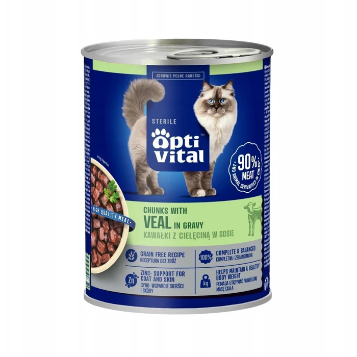 PreVital Wet Cat Food in Can - Veal, 415 g